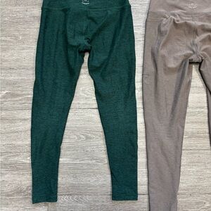Beyond Yoga Forest Green & Taupe Leggings Bundle